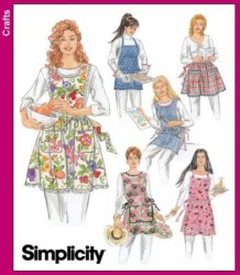 4987 SIMPLICITY RETRO POCKET 1/2- FULL APRONS PATTERN S-LG